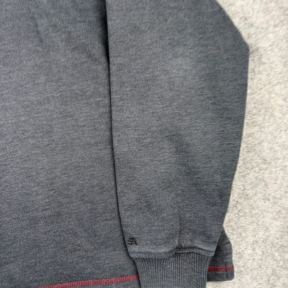 Arrow Quarter Zip Pullover Mens XXL Charcoal Gray Red Contrast Stitch Sweatshirt - Picture 3 of 9